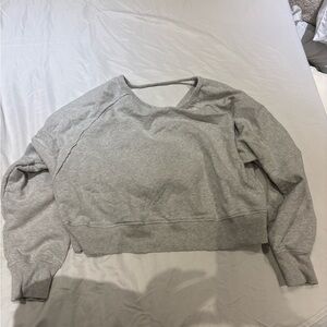 Open Back Cropped Sweatshirt